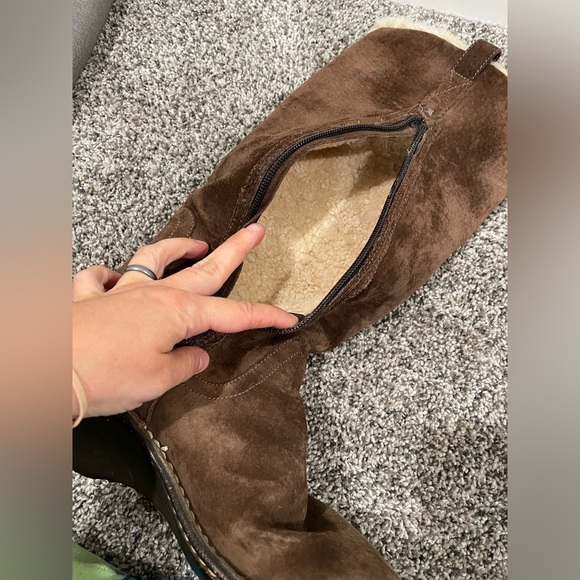 UGG Hartley brown suede knee high boots for women, size 8 - Picture 11 of 13